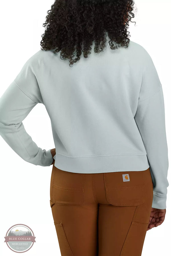 Carhartt 106182 Loose Fit Midweight French Terry Henley Sweatshirt Dew Drop Back View