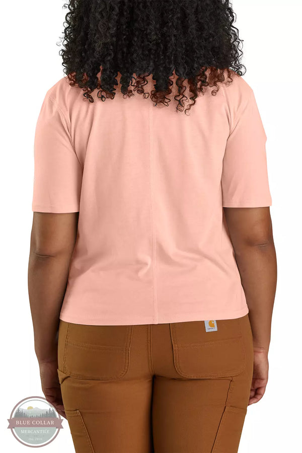 Carhartt 106186 Loose Fit Lightweight Logo T-Shirt in Tropical Peach Back View