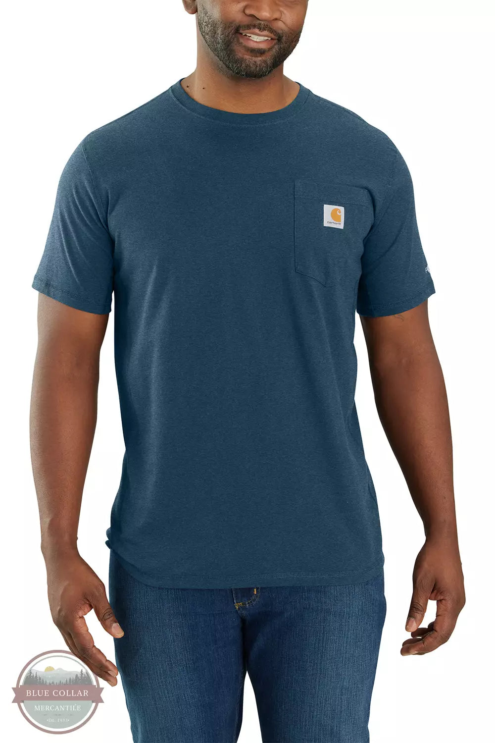Carhartt 106652 Force Relaxed Fit Midweight Short Sleeve T-Shirt Light Huron Heather Front View
