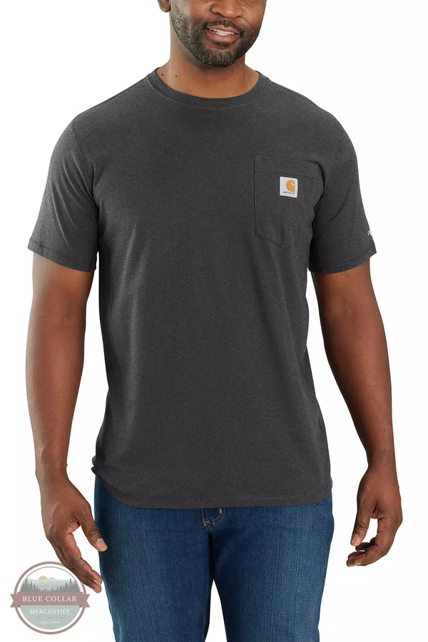 Carhartt 106652 Force Relaxed Fit Midweight Short Sleeve T-Shirt Carbon Heather Front View