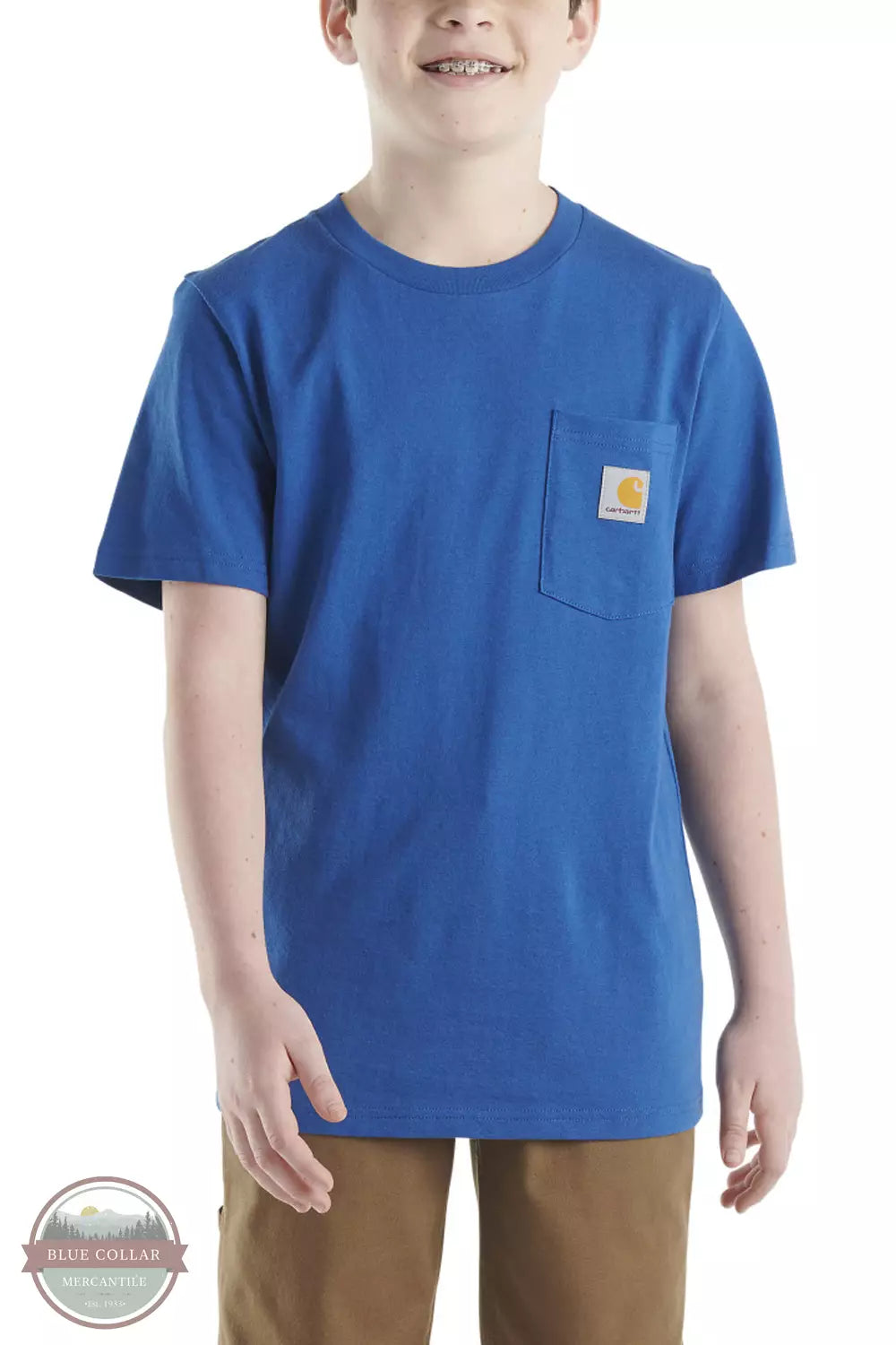 Carhartt CA6437 Short Sleeve Pocket T-Shirt Galaxy Blue Front View