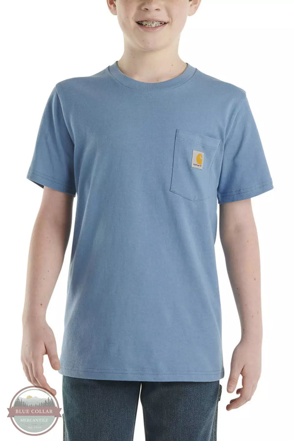 Carhartt CA6489-B347 Short Sleeve Graphic Pocket T-Shirt in Quiet Harbor Front View