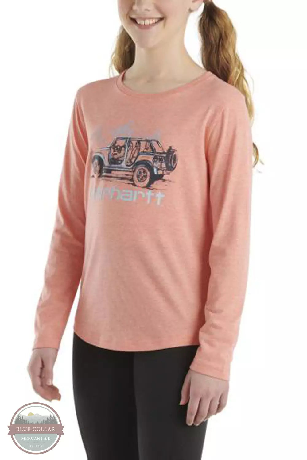 Carhartt CA9969-S71H Long Sleeve Off-Road T-Shirt in Dubarry Heather Profile View