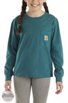 Carhartt CA9973-G247H Long Sleeve Outdoor C Pocket T-Shirt in Shaded Spruce Heather Front View