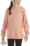 Carhartt CA9983-L193 Youth Long Sleeve Logo Graphic Hoodie Peach Amber Front View