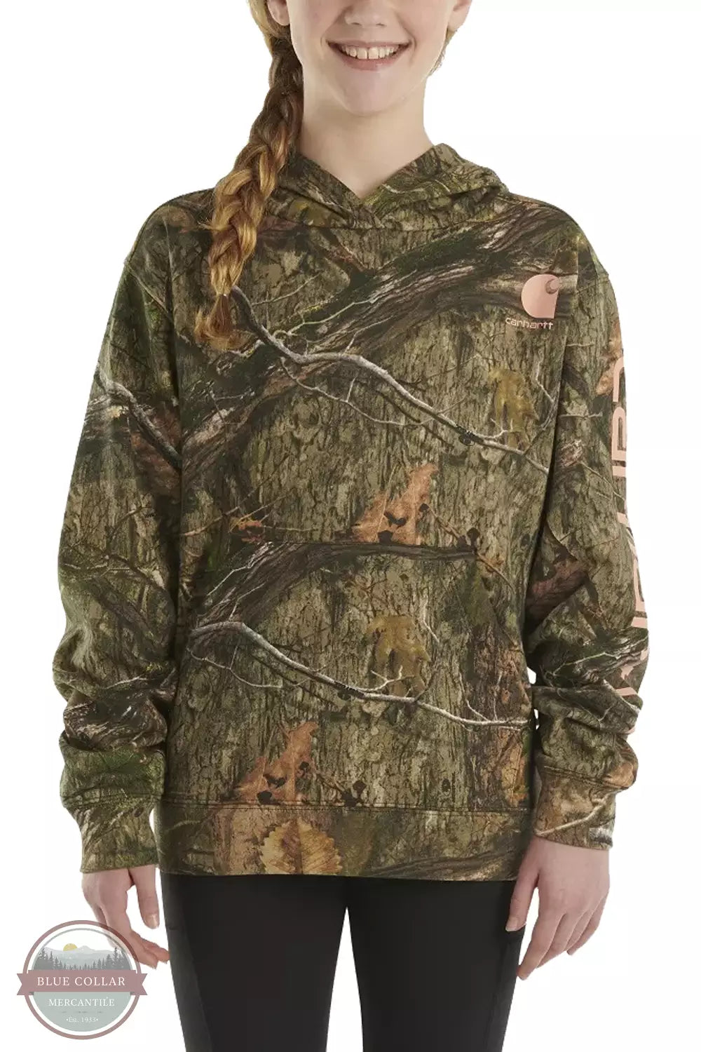 Carhartt CA9984-CR27 Youth Long Sleeve Camo Hoodie Front View