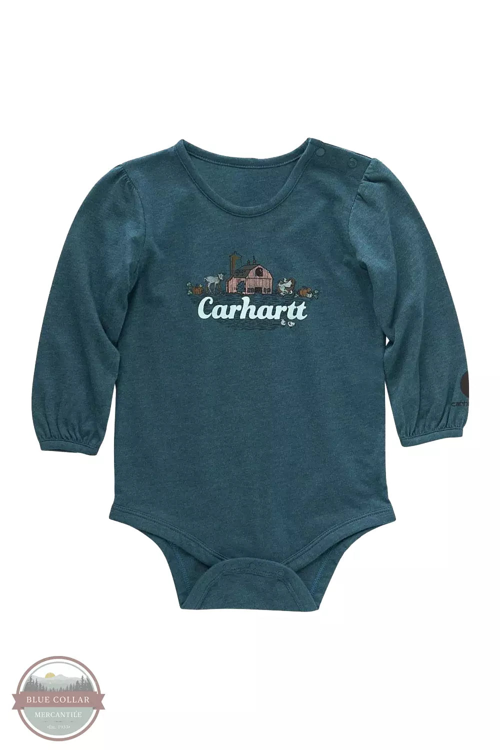 Carhartt CA9994-G247H Long Sleeve Farm Bodysuit in Shaded Spruce Front View