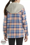 Carhartt CE9149-P399 Long Sleeve Flannel Button Front Hooded Shirt in Peach Amber Back View