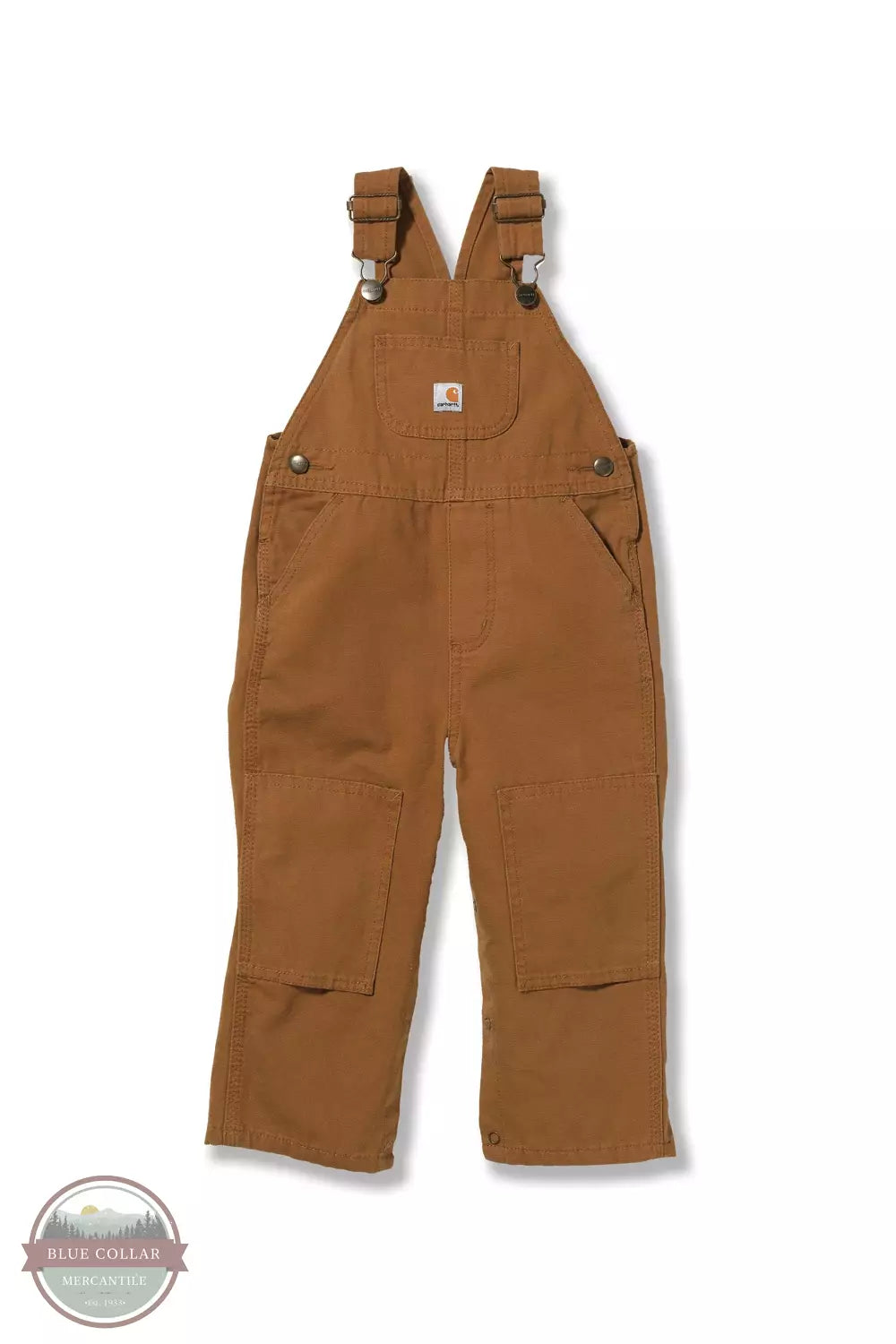 Carhartt CM8609-D15 Toddler & Infant Canvas Bib Overalls in Carhartt Brown Front View