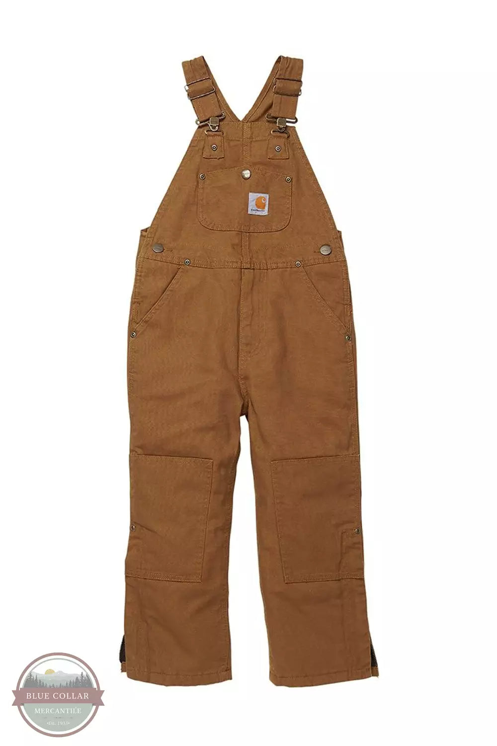Carhartt CM8625-D15 Youth Quilted Duck Bib Overalls in Carhartt Brown Front View