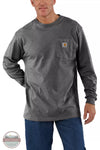 Carhartt K126 Loose Fit Heavyweight Pocket Long Sleeve T-Shirt Carbon Heather Front View