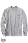 Carhartt K126 Loose Fit Heavyweight Pocket Long Sleeve T-Shirt Heather Gray Front View