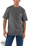 Carhartt K87 Loose Fit Heavyweight Short Sleeve Pocket T-Shirt Big and Tall Basic Colors Carbon Heather Front View