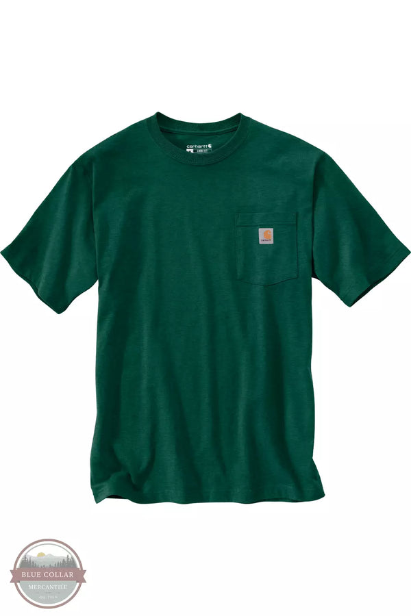 Carhartt K87 Loose Fit Heavyweight Short Sleeve Pocket T-Shirt Basic Colors North Woods Heather Front View