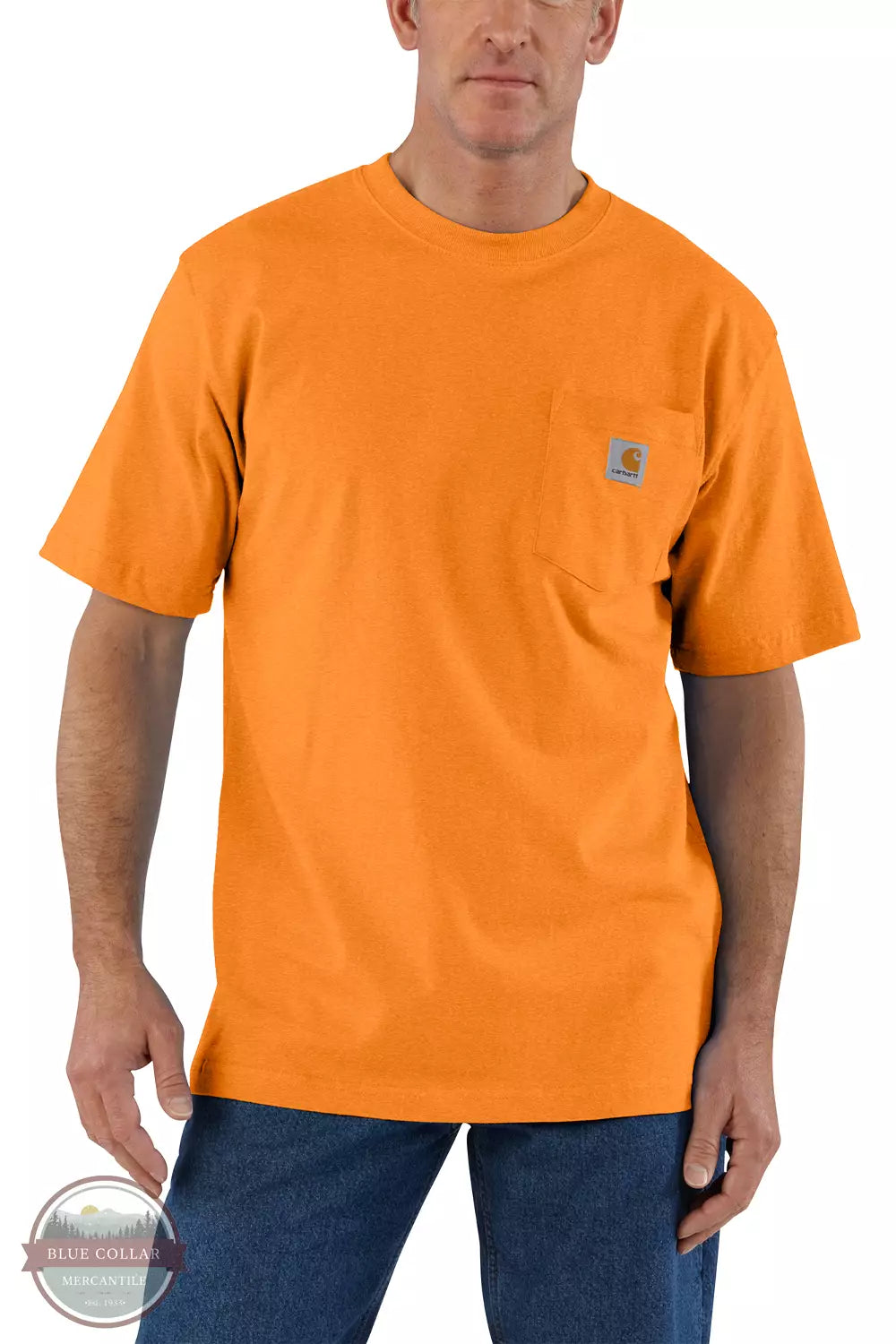 Carhartt K87 Loose Fit Heavyweight Short Sleeve T-Shirt Fall Season Marmalade Heather Front View