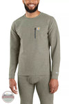 Carhartt MBL110 Force® Heavyweight Crew Base Layer Burnt Olive Heather Front View