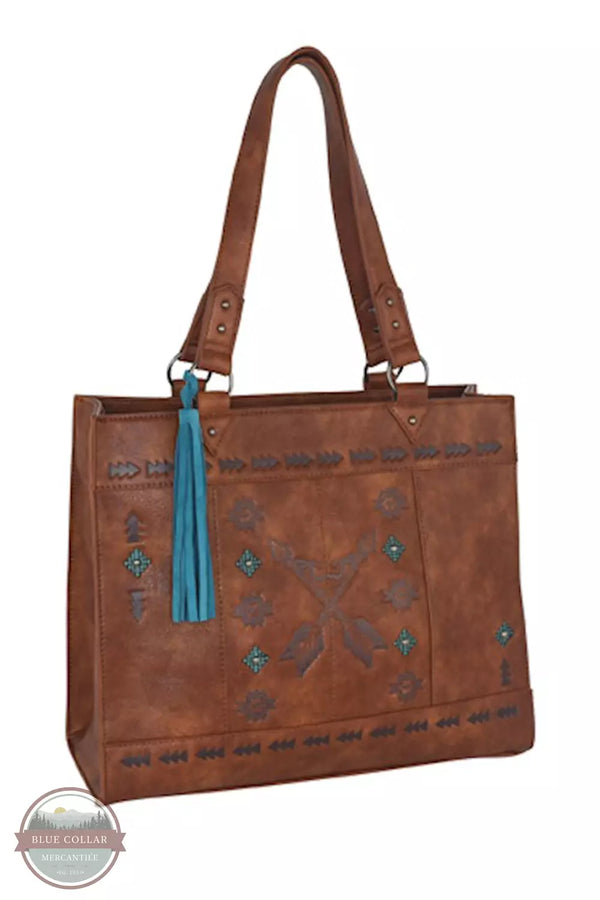 Catchfly 24001508 Large Tote with Embroidery, Arrows, Studs Front View