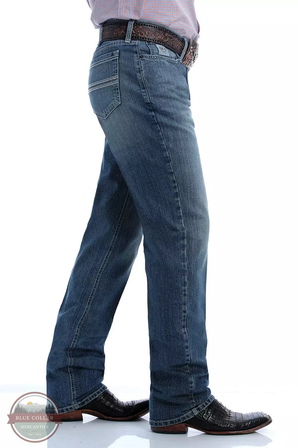 Cinch MB98034015 Slim Fit Silver Label Jeans in Medium Stonewash Side View
