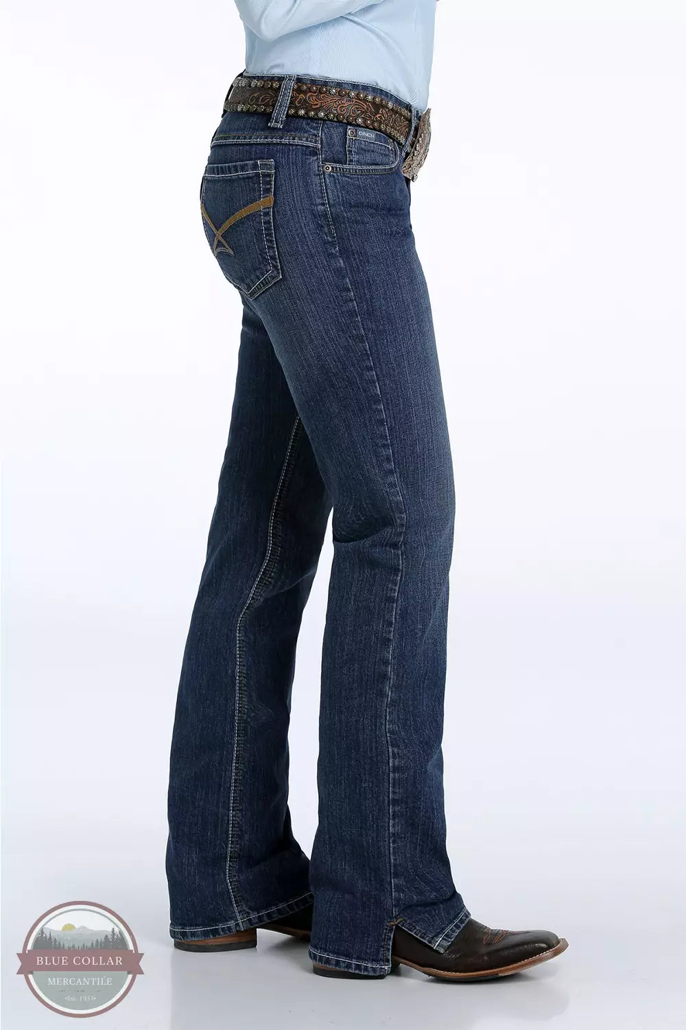 Cinch MJ80053073 Kylie Slim Fit Jeans in Dark Stonewash Side View