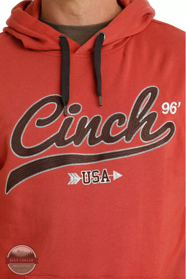 Cinch MWK1206027 RED Cinch Logo Hoodie in Red Detai View