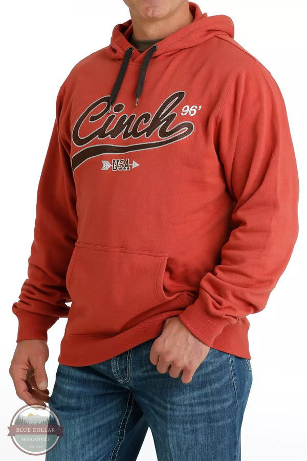 Cinch MWK1206027 RED Cinch Logo Hoodie in Red Side View