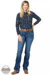 Cruel CB72754071 IND Hannah Moderate Rise Slim Bootcut Jeans in Dark Stonewash Full View