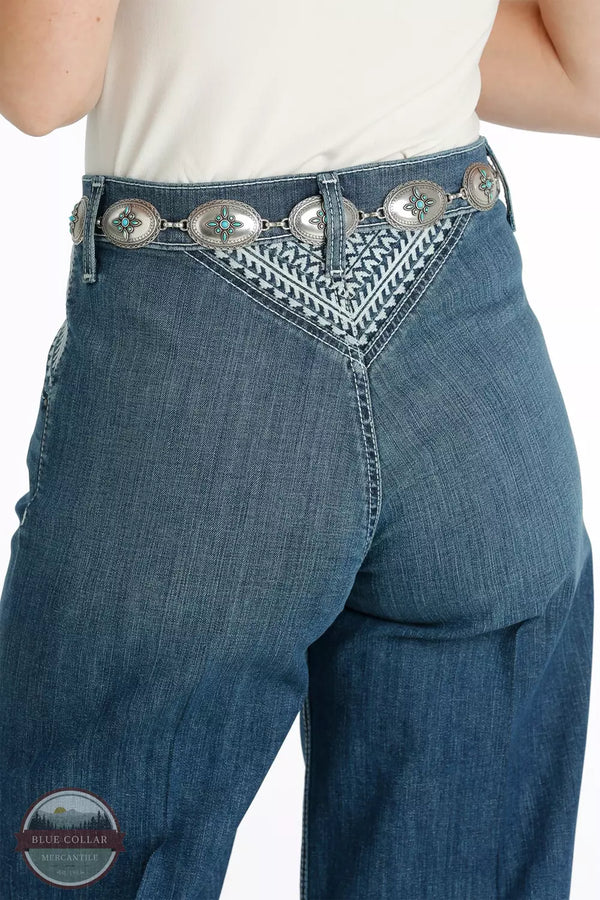 Cruel CB72854001 Skylar Wide Leg Jeans in Medium Stonewash Detail View