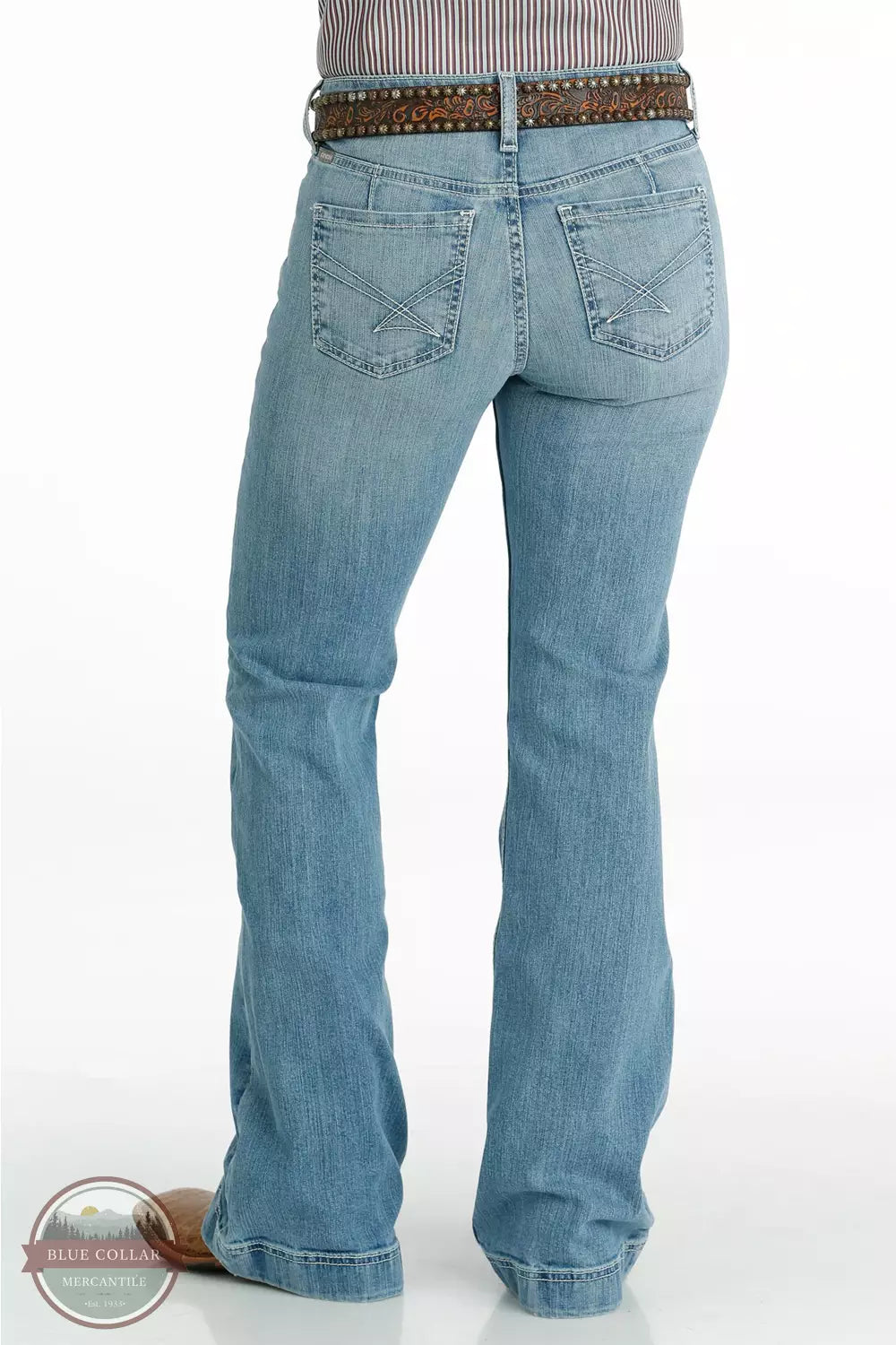 Cruel Denim MJ81454090 Lynden Slim Fit Trouser Leg Jeans in Light Stonewash Back View