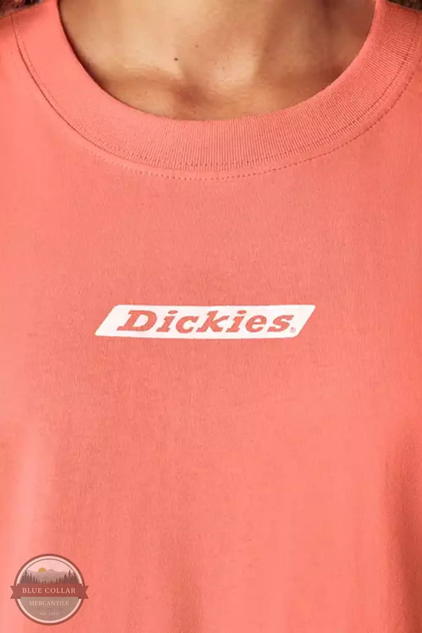 Dickies FS303OO Logo Box T-Shirt in Coral Fusion Detail View