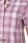 Dickies FS307 Plaid Woven Shirt Lilac Herringbone Detail View