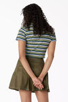 Dickies FSR51 Striped Cropped Baby T-Shirt Mint Military Explorer Back View