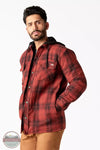 Dickies TJ211 Water Repellent Flannel Hooded Shirt Jacket Brick Side View