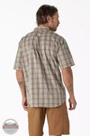 Dickies WS551 Flex Short Sleeve Woven Plaid Work Shirt Moss Backland Prairie Back View