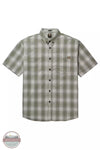 Dickies WS551 Flex Short Sleeve Woven Plaid Work Shirt Light Olive Front View