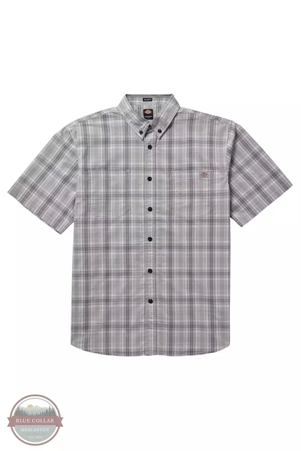Dickies WS551 Flex Short Sleeve Woven Plaid Work Shirt Alloy Front View