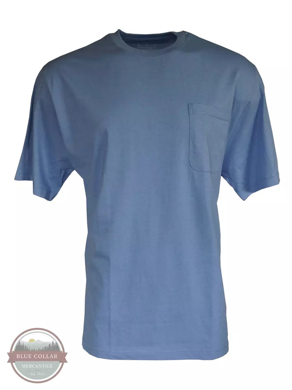 Foxfire 490 One Pocket Short Sleeve T-Shirt, Big & Tall Heather Blue Front View