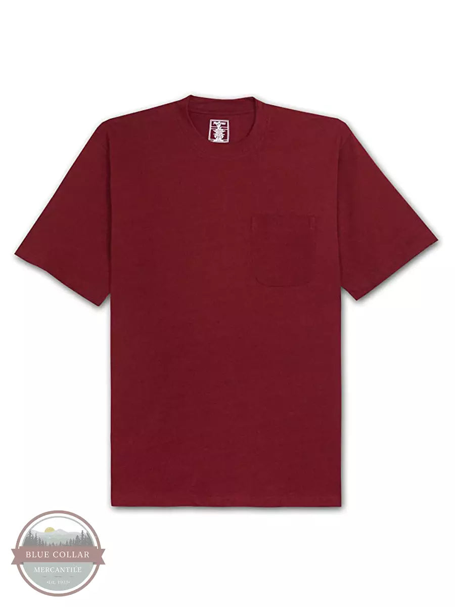 Foxfire 490 55 One Pocket Short Sleeve T-Shirt, Big & Tall Wine Front View