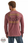 Wrangler 112339599 Coyote Back Graphic Long Sleeve Graphic T-Shirt in Burgundy Heather Back View
