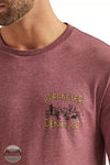 Wrangler 112339599 Coyote Back Graphic Long Sleeve Graphic T-Shirt in Burgundy Heather Detail View