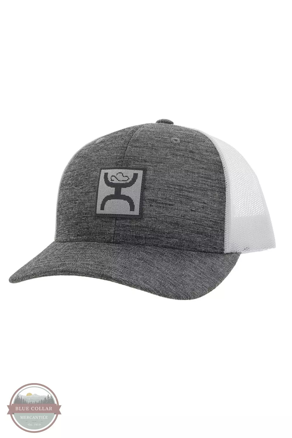 Hooey 2234T-GYWH Boxy Cap in Grey / White Profile View