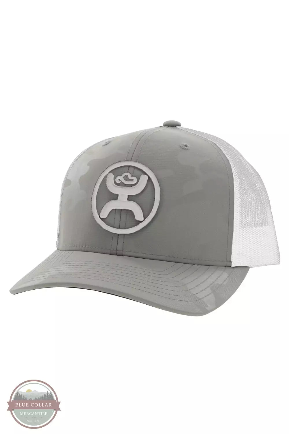 Hooey 2309T O Classic Cap with Logo Grey Camo / White Front View