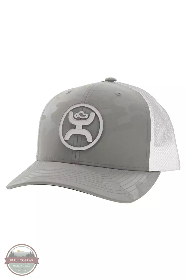 Hooey 2309T&nbsp;O Classic Cap with Logo Grey Camo / White Front View