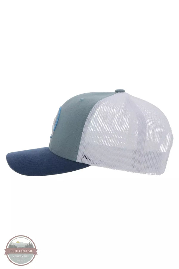 Hooey 4031T-LTBL Strap Roughy Cap in Blue / White Side View