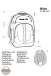 Hooey Whiteriver Black and White Aztec Ox Backpack BP064BKWH diagram image