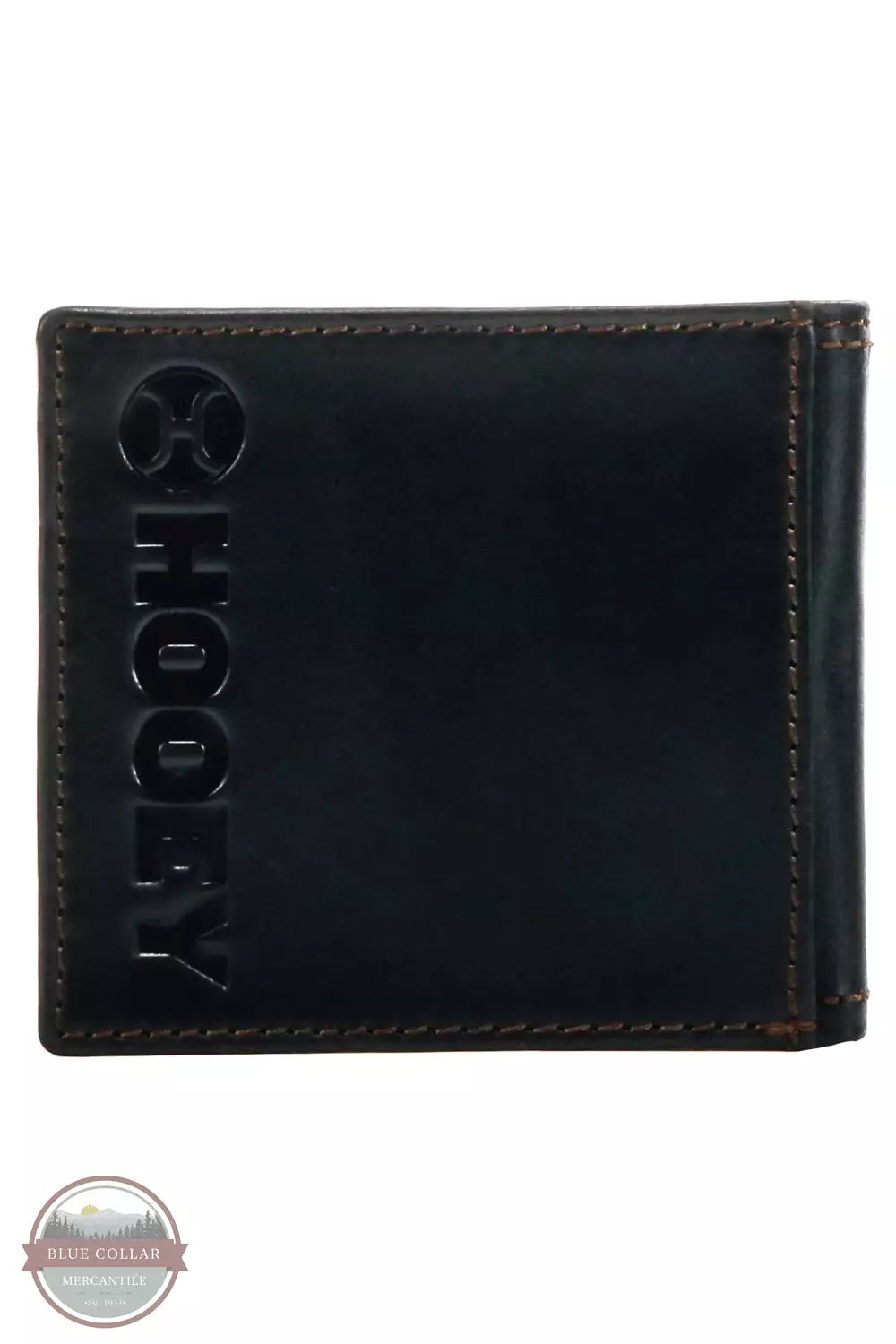 Hooey HBF001-BK Classic Smooth Black Bifold Wallet Back View