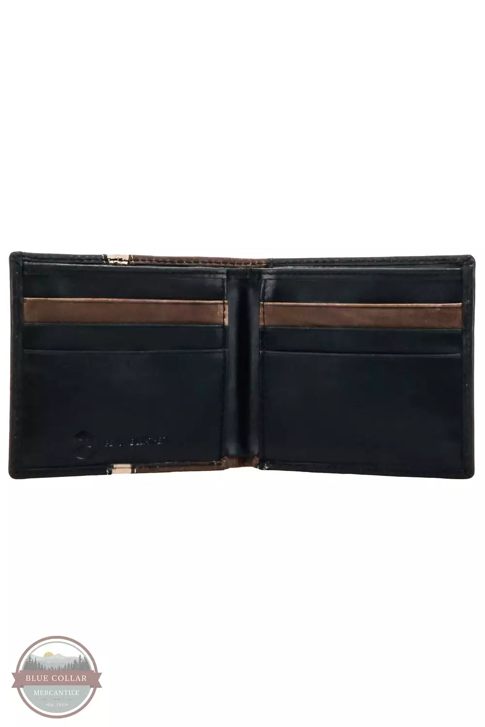 Hooey HBF006-BRBK Tonkawa Aztec Overlay Bi-Fold Wallet in Brown/Black/Ivory Inside View