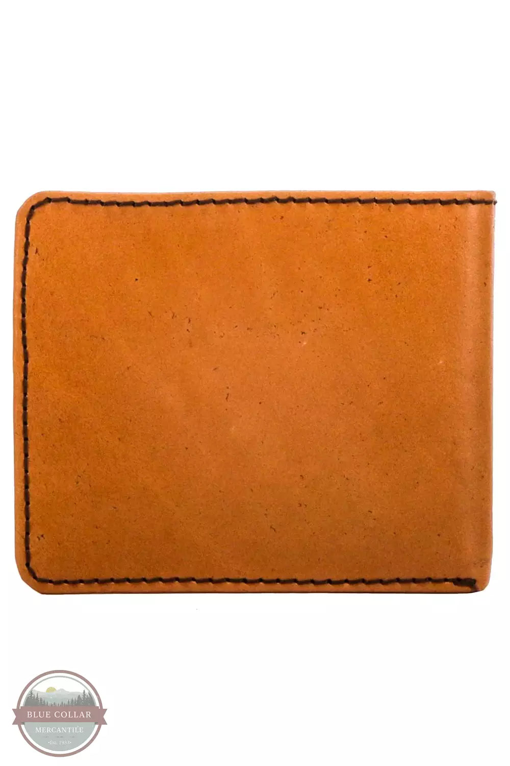 Hooey HBF008-TNBR Top Notch Tooled Bi-Fold Wallet in Tan/Brown/Ivory Back View