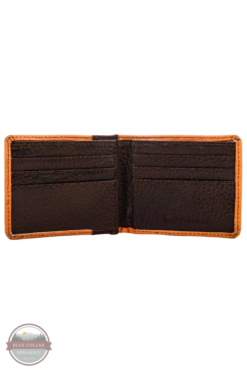 Hooey HBF008-TNBR Top Notch Tooled Bi-Fold Wallet in Tan/Brown/Ivory Inside View