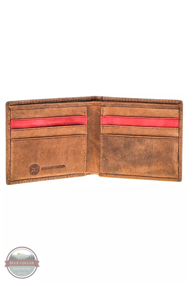 Hooey HBF016 Ranger Bi-Fold Wallet with Embroidery Tan Inside View