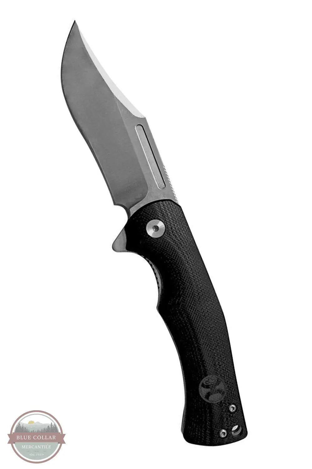 Hooey HK1001 Black Micarta Clip Point Flipper Knife
